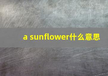 a sunflower什么意思